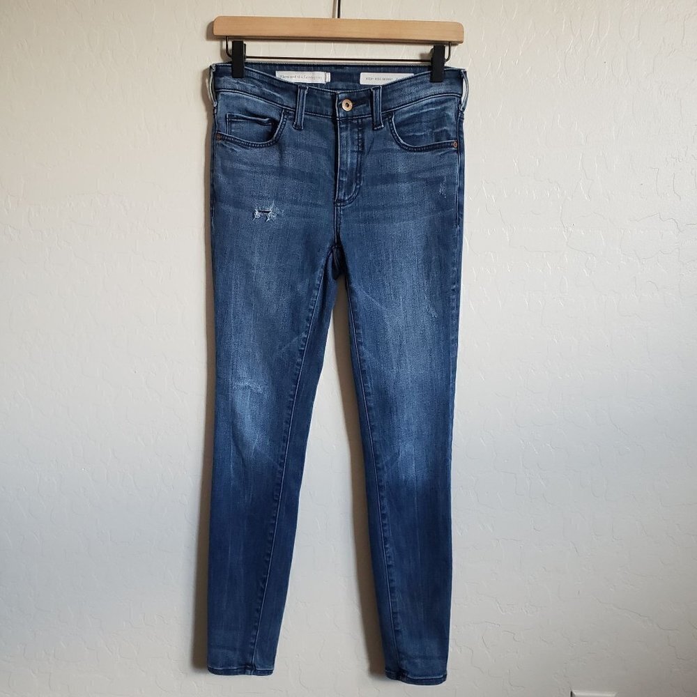 Anthropologie Pilcro High-Rise Skinny Jeans Distressed Blue Wash Size Women's 26